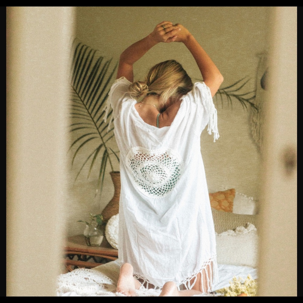 Soft Cotton Crochet Mandala Macrame Kimono / Cover-Up